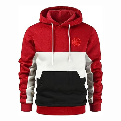 GLLUSA Herren-Kapuzenpullover Für Beretta 3D Druck Langärmelige Kapuzenpullover Farbe Block Sport Sweatshirt Frühling Herbst Patchwork Pullover Pullover Tops Mit Kangatasche-3||L von GLLUSA