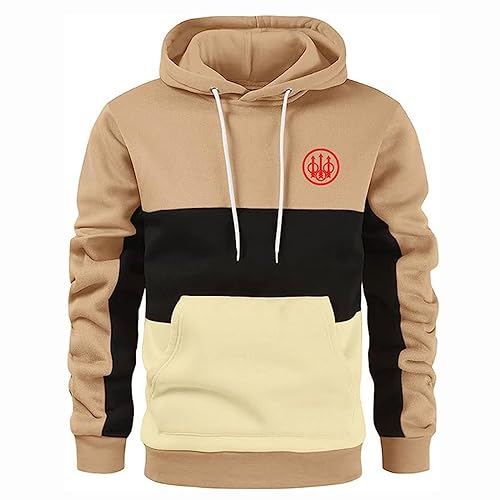 GLLUSA Herren-Kapuzenpullover Für Beretta 3D Druck Langärmelige Kapuzenpullover Farbe Block Sport Sweatshirt Frühling Herbst Patchwork Pullover Pullover Tops Mit Kangatasche-4||3XL von GLLUSA