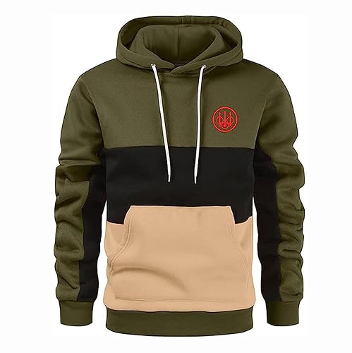 GLLUSA Herren-Kapuzenpullover Für Beretta 3D Druck Langärmelige Kapuzenpullover Farbe Block Sport Sweatshirt Frühling Herbst Patchwork Pullover Pullover Tops Mit Kangatasche-5||3XL von GLLUSA