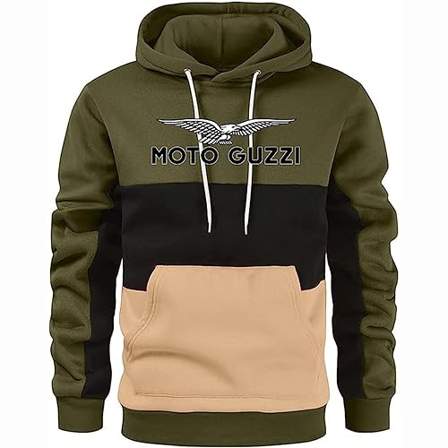 GLLUSA Herren-Kapuzenpullover Für Moto Guzzi 3D Gedruckt Mode Pullover Langarm Patchwork Sweatshirt Mit Kapuze Leichter, Warmer Unisex-Pullover Langärmeliger Sport-Kapuzenpullover-1||3XL von GLLUSA