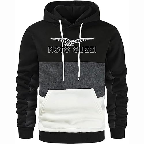 GLLUSA Herren-Kapuzenpullover Für Moto Guzzi 3D Gedruckt Mode Pullover Langarm Patchwork Sweatshirt Mit Kapuze Leichter, Warmer Unisex-Pullover Langärmeliger Sport-Kapuzenpullover-3||L von GLLUSA