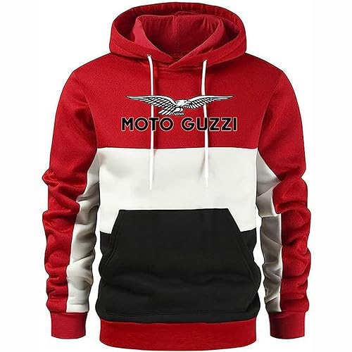 GLLUSA Herren-Kapuzenpullover Für Moto Guzzi 3D Gedruckt Mode Pullover Langarm Patchwork Sweatshirt Mit Kapuze Leichter, Warmer Unisex-Pullover Langärmeliger Sport-Kapuzenpullover-5||L von GLLUSA