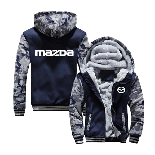 GLLUSA Herren-Kapuzenpullover Gefüttert Warm Sweatshirts Für Mazda Lange Ärmel Decke Patchwork-Jacke Durchgehender Reißverschluss Top Sport-Kapuzenpullover-Camo-A||3XL von GLLUSA