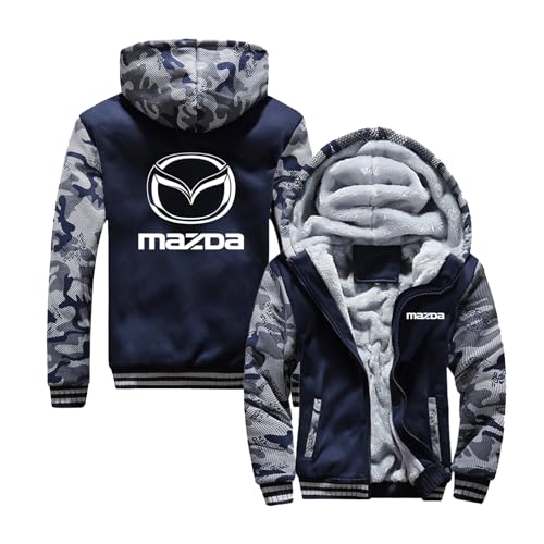 GLLUSA Herren Kapuzenpullover Gefütterte Jacken Für Mazda Kapuzenpullover Nähte Oberbekleidung Oberteile Durchgehender Reißverschluss Sweatshirts Langarmpullover-Camo-A||L von GLLUSA