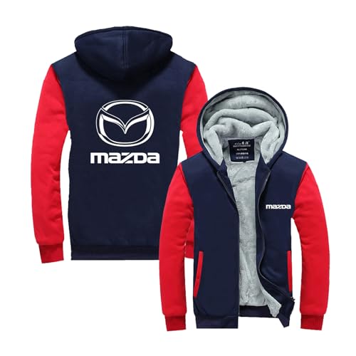 GLLUSA Herren Kapuzenpullover Gefütterte Jacken Für Mazda Kapuzenpullover Nähte Oberbekleidung Oberteile Durchgehender Reißverschluss Sweatshirts Langarmpullover-Red||XL von GLLUSA