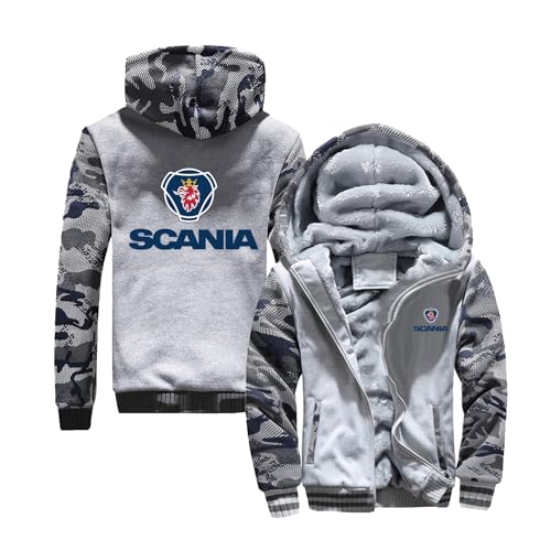 GLLUSA Herren-Kapuzenpullover Mit Fleecefutter Und Fellfutter Für Scania Grafik-Oberteile Kapuzenpullover Schwerer Mantel Langärmeliges Sweatshirt Camo Jacke-Camo-C||3XL von GLLUSA