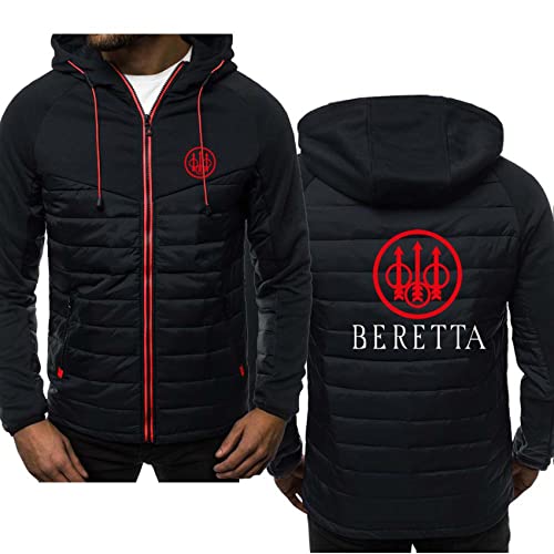 GLLUSA Herren-Kapuzenpullover für Beretta Druck Fleece-Kapuzen-Sweatshirt mit Reißverschluss Warm Soft Sport Aktiv Pullover Mantel Zip up Langarm Pullover Top Patchwork-Mäntel mit Taschen-A||L von GLLUSA