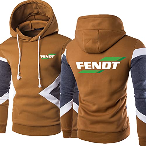 GLLUSA Herren-Kapuzenpullover für Fendt Druck Bluse Trainingsanzüge Patchwork Kapuzenpulli Top Leichter Langarmpullover Mode Herbst Kapuzenpulli mit Teenager-Geschenk- Brown||XL von GLLUSA