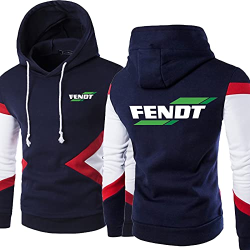 GLLUSA Herren-Kapuzenpullover für Fendt Druck Bluse Trainingsanzüge Patchwork Kapuzenpulli Top Leichter Langarmpullover Mode Herbst Kapuzenpulli mit Teenager-Geschenk- Dark Blue||L von GLLUSA