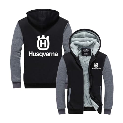 GLLUSA Herren Mit Tasche Hoodswop Hoodie Für H.u.s.q.v.a.r.n.a. Leichte Oberteile Hoody Workout Outwear Langarm-Sweatshirt Mit Reißverschluss Jacke Sherpa-Dark Gray||L von GLLUSA