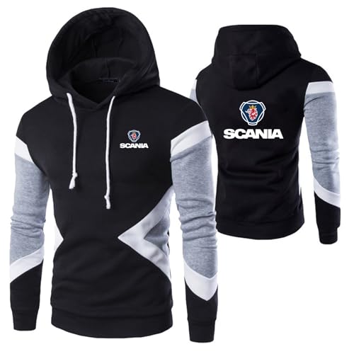 GLLUSA Herren-Pullover-Hoodies Für Scania Farbblock-Jacken Langarm-Oberteile Kapuzenpullover Sweatshirt Kapuzenmäntel Baggy-Street-Wear-Aktiv-Outwear-Black||S von GLLUSA