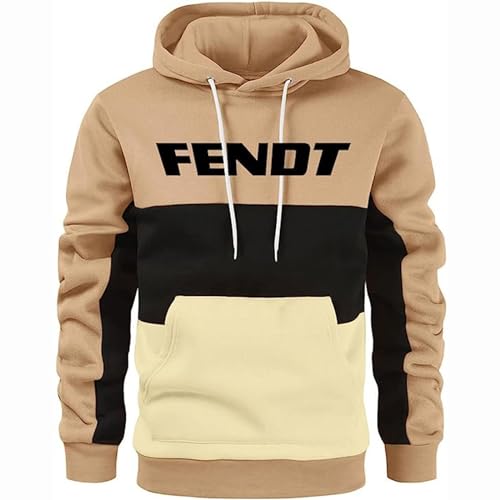 GLLUSA Kapuzen-Sweatshirt für Frauen Männer - Fendt Druck Mode Patchwork Kapuzen-Sweatshirt Leichte Streetwear Langärmelige Pullover Frühling Pullover mit Kordelzug -2||XL von GLLUSA