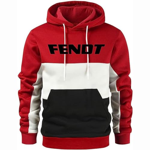 GLLUSA Kapuzen-Sweatshirt für Frauen Männer - Fendt Druck Mode Patchwork Kapuzen-Sweatshirt Leichte Streetwear Langärmelige Pullover Frühling Pullover mit Kordelzug -3||2XL von GLLUSA