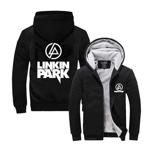 GLLUSA Kapuzenpullover Sweatshirtjacke Für Herren for Linkin Park Print Lässiger Pullover Warmer Kapuzenpullover Langarm Nähte Reißverschluss Kapuzenpullover Mantel Tops-Black||3XL von GLLUSA