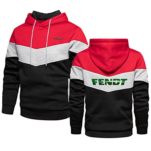 GLLUSA Unisex Mode Pullover Für Fendt Druck Hoodie Color Block Hooded Top Frühling Sweatshirt Kordelzug Hoody Sport Streetwear Leichte Pullover Für Geschenk-Red||S von GLLUSA