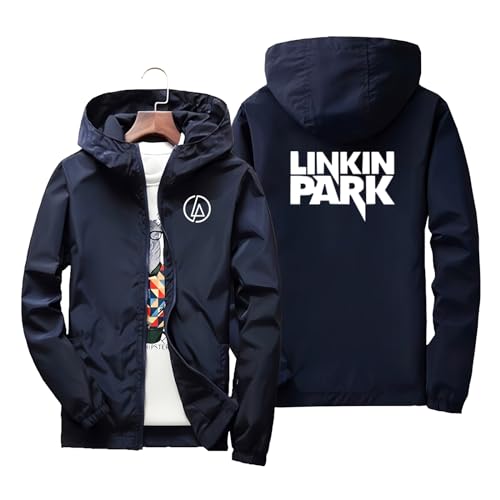 GLLUSA Wasserdichte Herrenjacke Für Linkin Park Druck Windbreaker Mit Kapuze Lässig Draußen Winddichter Regenmantel Bequemer Reißverschluss Kapuzenmantel Wandern Camping Softshell-Jacke-Blue||S GLLUSA Wasserdichte Herrenjacke Für Linkin Park Druck Windbreaker Mit Kapuze Lässig Draußen Winddichter Regenmantel Bequemer Reißverschluss Kapuzenmantel Wandern Camping Softshell-Jacke-Blue||S von GLLUSA