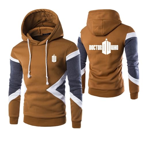 GLLUSA Weicher Herren-Hoodie Für Doctor Who Pullover Kapuzenpullover Farbblockierung Oberbekleidung Oberteile Langarm-Sweatshirts Sportliche Jacke Portbekleidung-Gray||XS von GLLUSA