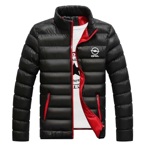 Herren Daunenjacke Für Opel Print Kurze Isolierte Leichtgewicht Puffer-Jacke Outdoor Winter Warm Gefütterte Manteloberteile Winddicht Zip Up Wandern Parka Oberbekleidung Mit Taschen-Dark Blue||S von GLLUSA