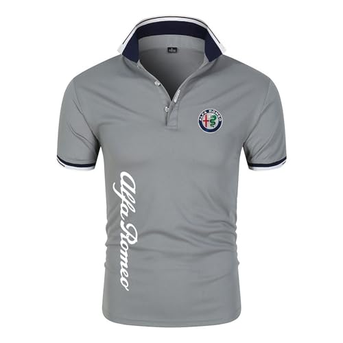 Herren Golf Poloshirt T-Shirt Für Al-FA Ro.meo Print Jersey T-Shirts Rugby Kurzarm Casual Poloshirts Tennis T-Shirts – Geschenk Für Teenager-Gray||S Herren Golf Poloshirt T-Shirt Für Al-FA Ro.meo Print Jersey T-Shirts Rugby Kurzarm Casual Poloshirts Tennis T-Shirts – Geschenk Für Teenager-Gray||S von GLLUSA