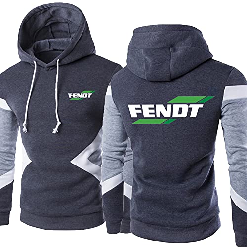Herren-Kapuzenpullover für Fendt Druck Bluse Trainingsanzüge Patchwork Kapuzenpulli Top Leichter Langarmpullover Mode Herbst Kapuzenpulli mit Teenager-Geschenk- Grey||M von GLLUSA