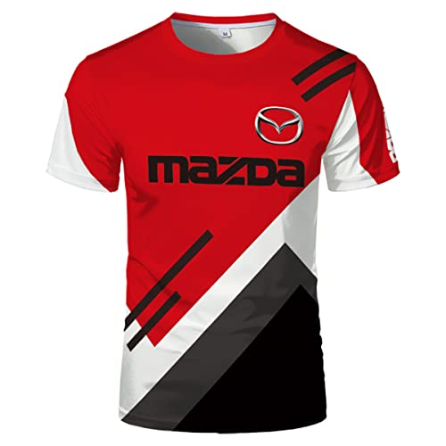 Herren-Komfort-T-Shirts Für Mazda Sportstyle Poloshirts Rundhalsausschnitt Kurzärmlig T-Shirt Mit 3D-Druck T-Shirt Kleidung Patchwork Trainingsanzug-A||XXL von GLLUSA