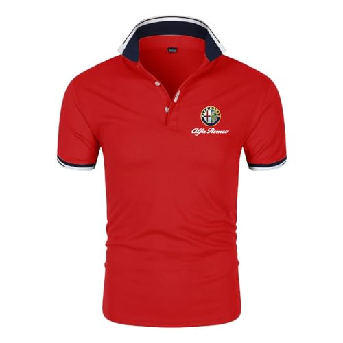 Herren Poloshirt Golf T-Shirt Für Al-FA Ro.meo Print Rugby T-Shirts Revers Kurzarm Sport Poloshirts Tennis T-Shirts – Geschenk Für Teenager-Red||S Herren Poloshirt Golf T-Shirt Für Al-FA Ro.meo Print Rugby T-Shirts Revers Kurzarm Sport Poloshirts Tennis T-Shirts – Geschenk Für Teenager-Red||S von GLLUSA