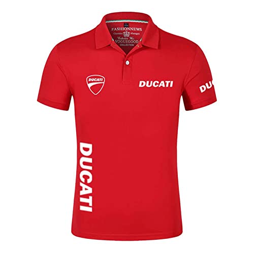 Herren Poloshirts T-Shirts Für Ducati Print Golf Poloshirt Jersey Kurzarm Tennis T-Shirt Sport T-Shirts – Geschenk Für Teenager-Red||L von GLLUSA