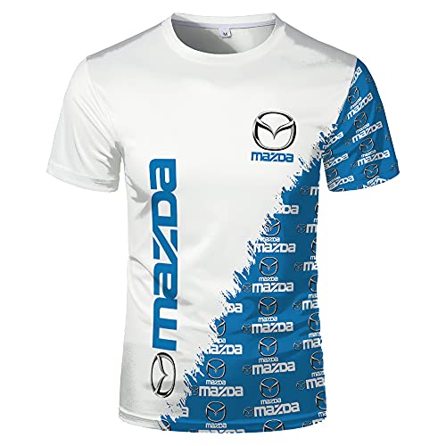 Herren-Trainings-T-Shirts Für Mazda Rundhalsausschnitt 3D-T-Shirt Oberteil Kleidung Patchwork Halbe Ärmel Weiche Poloshirts Druck T-Shirt Activewear-A||M von GLLUSA