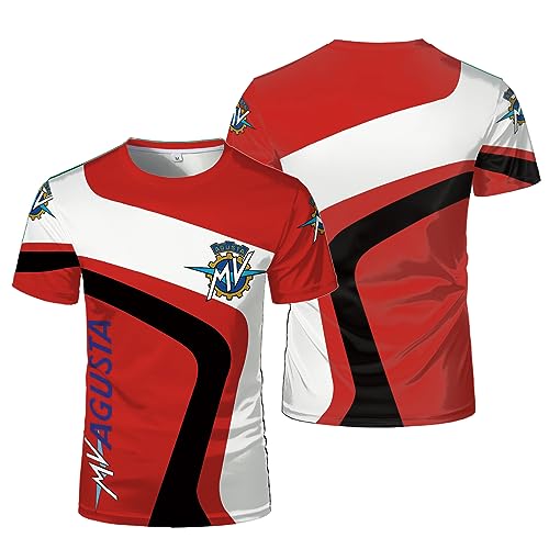 Stilvolle Herren-T-Shirts Für MV 3D-Druck Kurzärmelig Rundhalsausschnitt Halbe Ärmel Workout-Poloshirts Patchwork-T-Shirt Oberteil Kleidung Radtrikot-A||XXL von GLLUSA