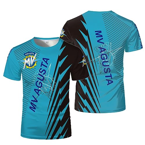 Stilvolle Herren-T-Shirts Für MV 3D-Druck Kurzärmelig Rundhalsausschnitt Halbe Ärmel Workout-Poloshirts Patchwork-T-Shirt Oberteil Kleidung Radtrikot-C||XL von GLLUSA