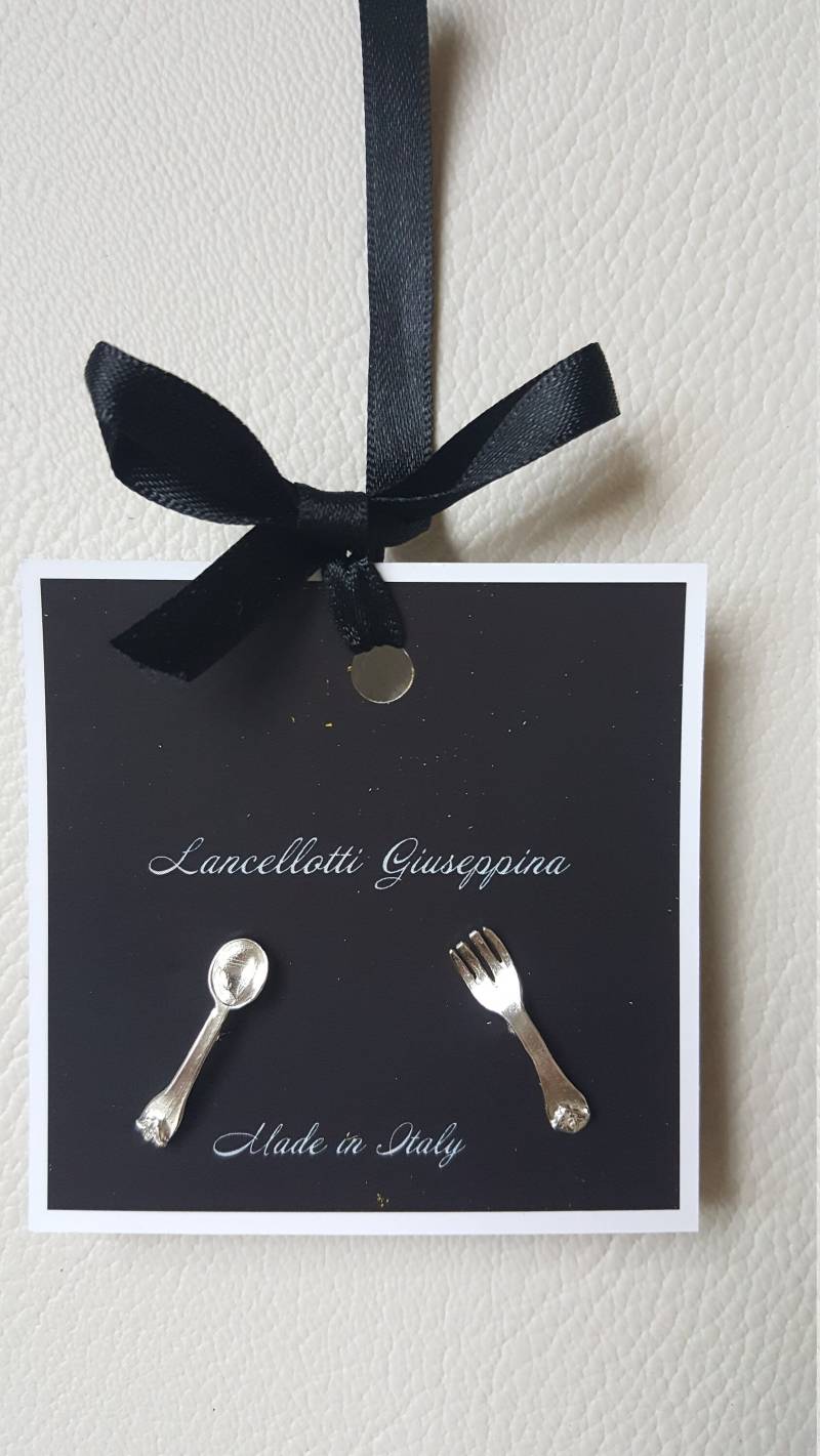 Glmeetheart Silberne Ohrringe Mit Gabel - Und Löffeletikette von GLMeetheArt