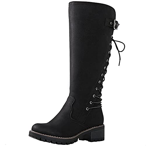 GLOBALWIN Damen Schnürstiefel, kniehoch, modisch, 19yy29schwarz, 37 EU von GLOBALWIN