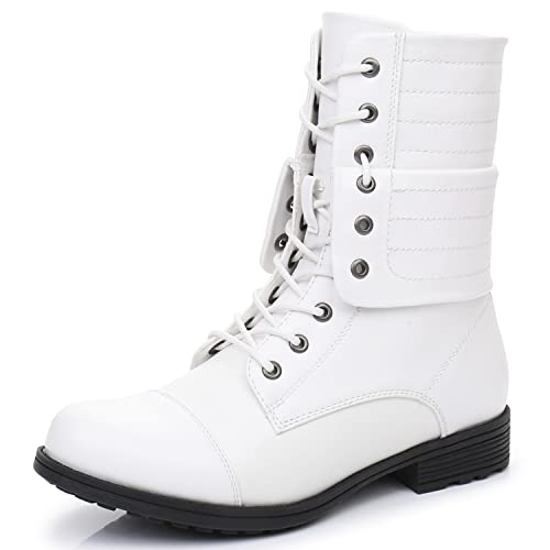 GLOBALWIN Modische Damen-Stiefeletten mit niedrigem Absatz und Schnürung, 22yy06 Weiß, 37.5 EU von GLOBALWIN