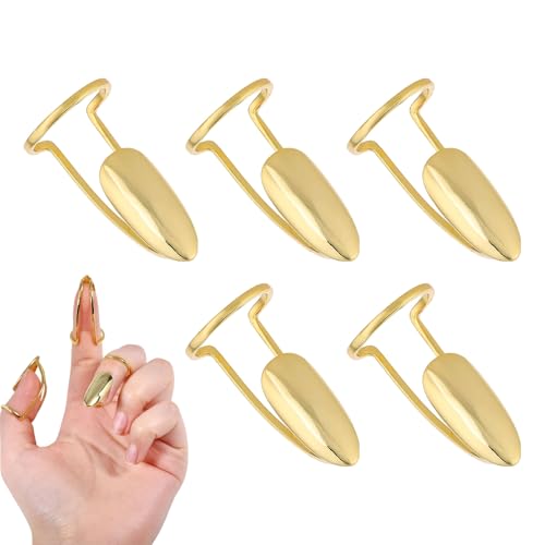 GLOBLELAND 5 Stück Goldene Fingernägelringe Legierung Fingerkrallen Verstellbare Metall Nagelabdeckungen Öffnungsringe Dekoration Für Halloween Cosplay Kostüm Tanzshow Damen von GLOBLELAND