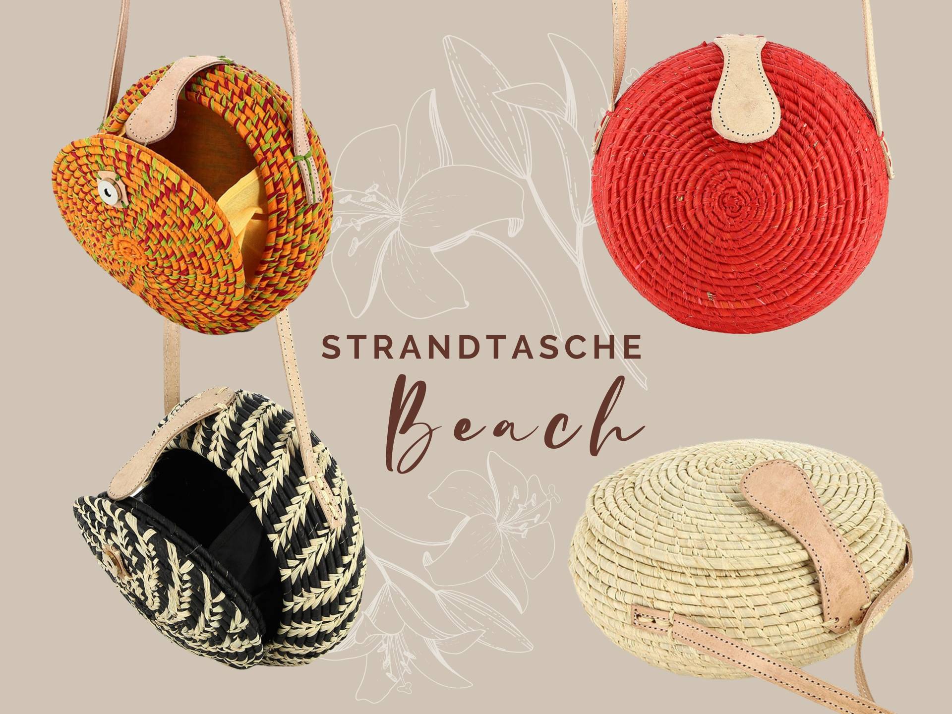 Korbtasche Beach Ø 21cm Rund - Badeurlaub Umhängetasche, in 4 Farben | Nachhaltiges Raphia, Fair Trade Madagaskar Natürlich Gefärbt Korbtasche Beach Ø 21cm Rund - Badeurlaub Umhängetasche, in 4 Farben | Nachhaltiges Raphia, Fair Trade Madagaskar Natürlich Gefärbt von GLOBOFairTrade