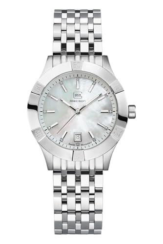 GLOCK Damen Quarz Uhr | 36mm Gehäuse | Armbanduhr mit Silbernem Edelstahlgehäuse | Perlmutt Zifferblatt | Silberem Gliederarmband | 10ATM | GW-31-3-18 von GLOCK