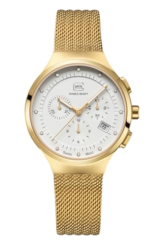 GLOCK Damen Quarz Uhr | 38mm Gehäuse | Armbanduhr mit Goldenem Edelstahlgehäuse | Silberweißem Zifferblatt | Goldenem Mesharmband | 10ATM | GW-17-1-18 GLOCK Damen Quarz Uhr | 38mm Gehäuse | Armbanduhr mit Goldenem Edelstahlgehäuse | Silberweißem Zifferblatt | Goldenem Mesharmband | 10ATM | GW-17-1-18 von GLOCK