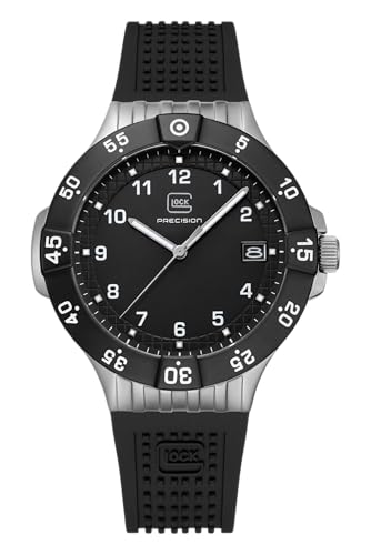 GLOCK Herren Quarz Uhr | 43mm Gehäuse | Armbanduhr mit Silbernem Edelstahlgehäuse | Schwarzem Zifferblatt | Schwarzem Silikonarmband | 10ATM | GW-15-6-22 GLOCK Herren Quarz Uhr | 43mm Gehäuse | Armbanduhr mit Silbernem Edelstahlgehäuse | Schwarzem Zifferblatt | Schwarzem Silikonarmband | 10ATM | GW-15-6-22 von GLOCK