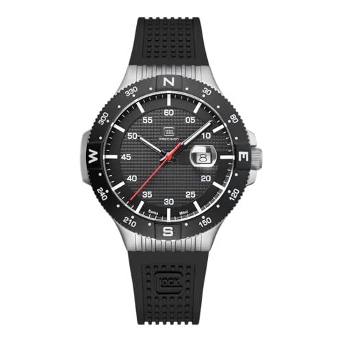 GLOCK Herren Quarz Uhr | 43mm Gehäuse | Armbanduhr mit Silbernem Edelstahlgehäuse | Schwarzem Zifferblatt | Schwarzem Silikonarmband | 20ATM | GW-15-1-22 GLOCK Herren Quarz Uhr | 43mm Gehäuse | Armbanduhr mit Silbernem Edelstahlgehäuse | Schwarzem Zifferblatt | Schwarzem Silikonarmband | 20ATM | GW-15-1-22 von GLOCK