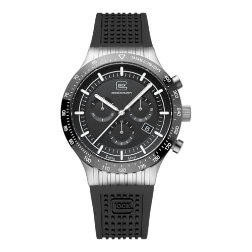 GLOCK Herren Quarz Uhr | 43mm Gehäuse | Armbanduhr mit Silbernem Edelstahlgehäuse | Schwarzem Zifferblatt | Schwarzem Silikonarmband | 20ATM | GW-34-4-24 GLOCK Herren Quarz Uhr | 43mm Gehäuse | Armbanduhr mit Silbernem Edelstahlgehäuse | Schwarzem Zifferblatt | Schwarzem Silikonarmband | 20ATM | GW-34-4-24 von GLOCK