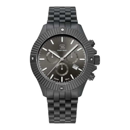 GLOCK Herren Quarz Uhr | 44mm Gehäuse | Armbanduhr mit Grauem Edelstahlgehäuse | Schwarzem Zifferblatt | Grauem Gliederarmband | 20ATM | GW-38-1-22 von GLOCK