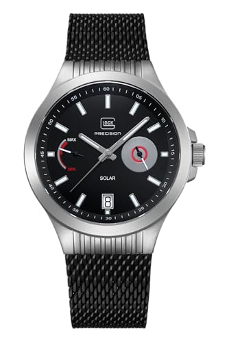 GLOCK Herren Solar Quarz Uhr | 42mm Gehäuse | Armbanduhr mit Silbernem Edelstahlgehäuse | Schwarzem Zifferblatt | Schwarzem Mesharmband | 10ATM | GW-19-2-22 GLOCK Herren Solar Quarz Uhr | 42mm Gehäuse | Armbanduhr mit Silbernem Edelstahlgehäuse | Schwarzem Zifferblatt | Schwarzem Mesharmband | 10ATM | GW-19-2-22 von GLOCK