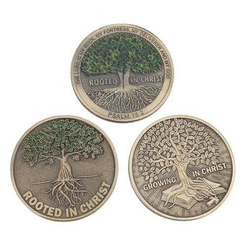 Elegantes Design, 3 Stück, Christliche Herausforderungsmünze, Ermutigendes Symbol für Tragbares Zubehör, Drücken Sie Ihre Dankbarkeit mit Christlichen von GLOGLOW