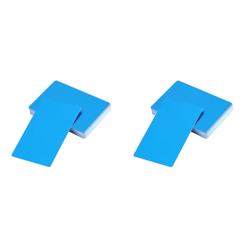 GLOGLOW 100 Stück Plattenrohlinge, Lasermarkierung, Beeindruckende Rohlinge, Metall-Visitenkarten, Aluminium-Plakette, Gravierte Metallplatten-Ätzblätter, Mehrere Farben (blau) von GLOGLOW