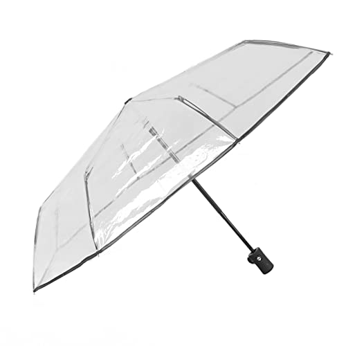 GLOGLOW Kompakter Regenschirm, Transparent, Automatisch, Stabile Struktur für Studenten, Geschäftsreisende, Faser-NC-Gewebe von GLOGLOW