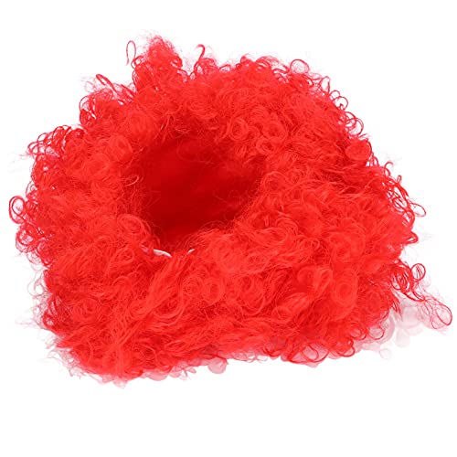 Interessante Zirkus-Clown-Party-Perücke für Erwachsene, Neuartige Farbe, Lockiges Haar, Abschlussball-Kleid-Requisite (Rot) von GLOGLOW