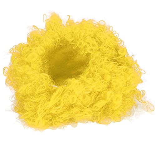 Interessante Zirkus-Clown-Party-Perücke für Erwachsene, Neuartige Farbe, Lockiges Haar, Abschlussball-Kleid-Requisite (YELLOW) von GLOGLOW