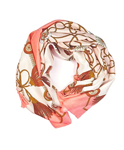 GLORIS Damen schal Rose groß 180 * 90 cm mit bunten Ethnische Prints. Halstuch Tuch für Frauen. Kopftuch Halstuch Schal von GLORIS