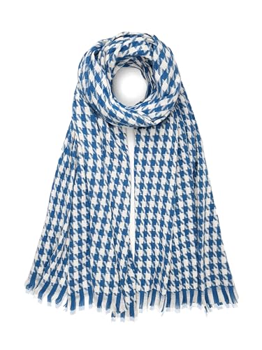 GLORIS Warmer Kaschmir Schal Herbst Winter Hahnentritt Schal/XL Stola Umschlagtuch Warm Pashmina Schals 200 * 70 cm. (Blau) von GLORIS