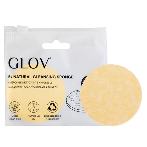 Glov Wiederverwendbare Reinigungspads 5er Pack Nachhaltig Biologisch Abbaubar Sanfte Peelingpads Make-up Entferner Gesichtsreinigung für Alle Hauttypen Hygienisch Tragbar von GLOV